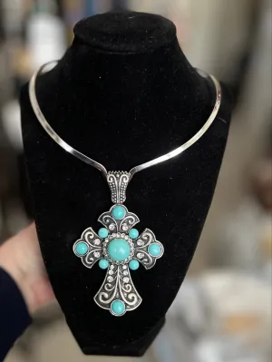 Black and Silver Filigree Fashion Pendant with Magnetic Clasp
