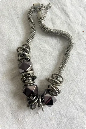 Chunky soft spikes choker