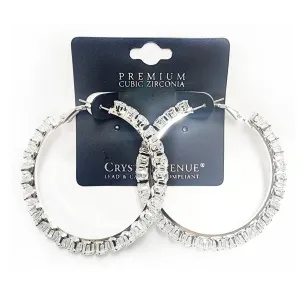 Crystal Avenue Hoop Rhinestone Earrings - Post