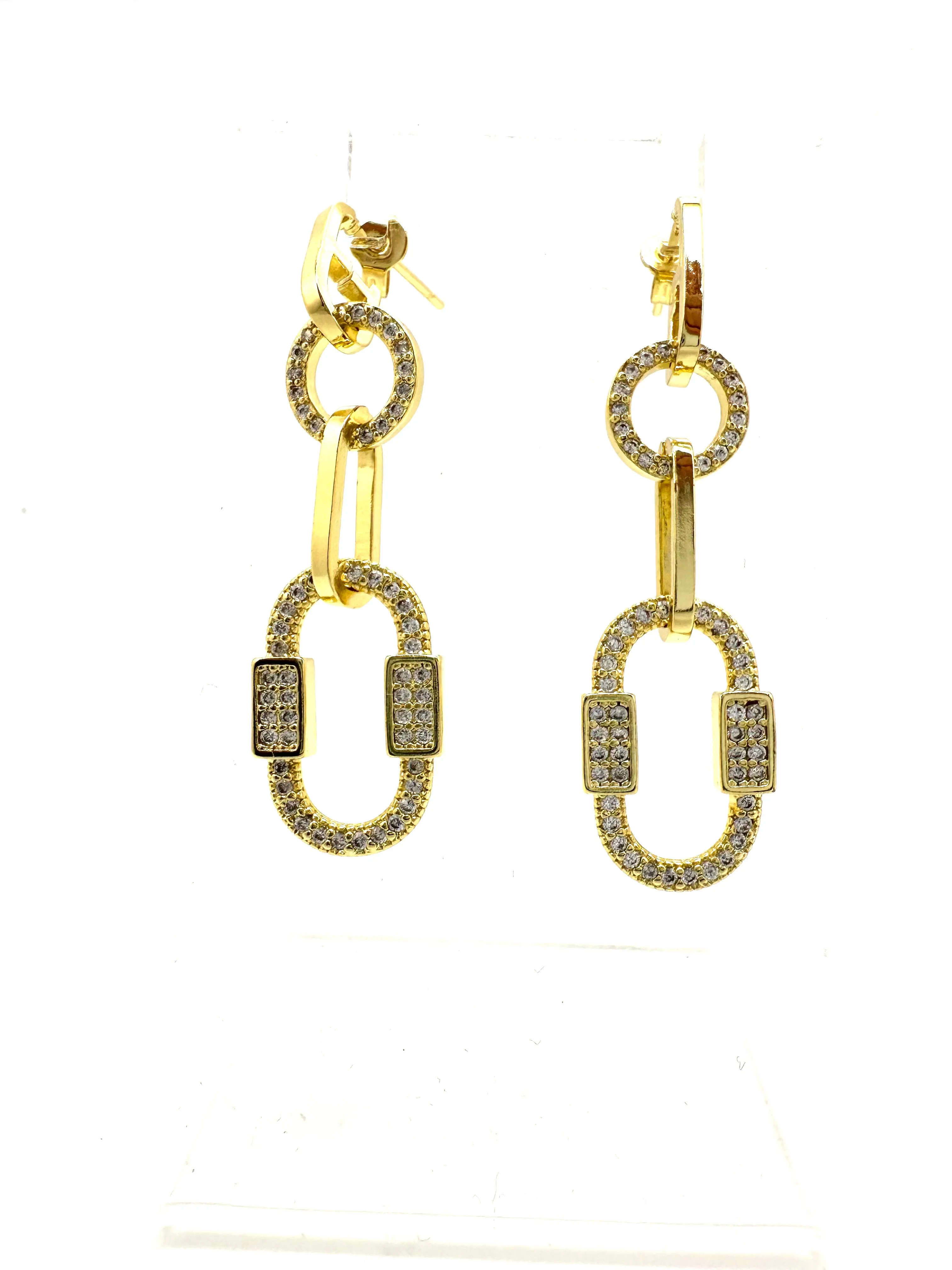 CZ Caribiner Earrings