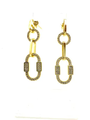 CZ Caribiner Earrings
