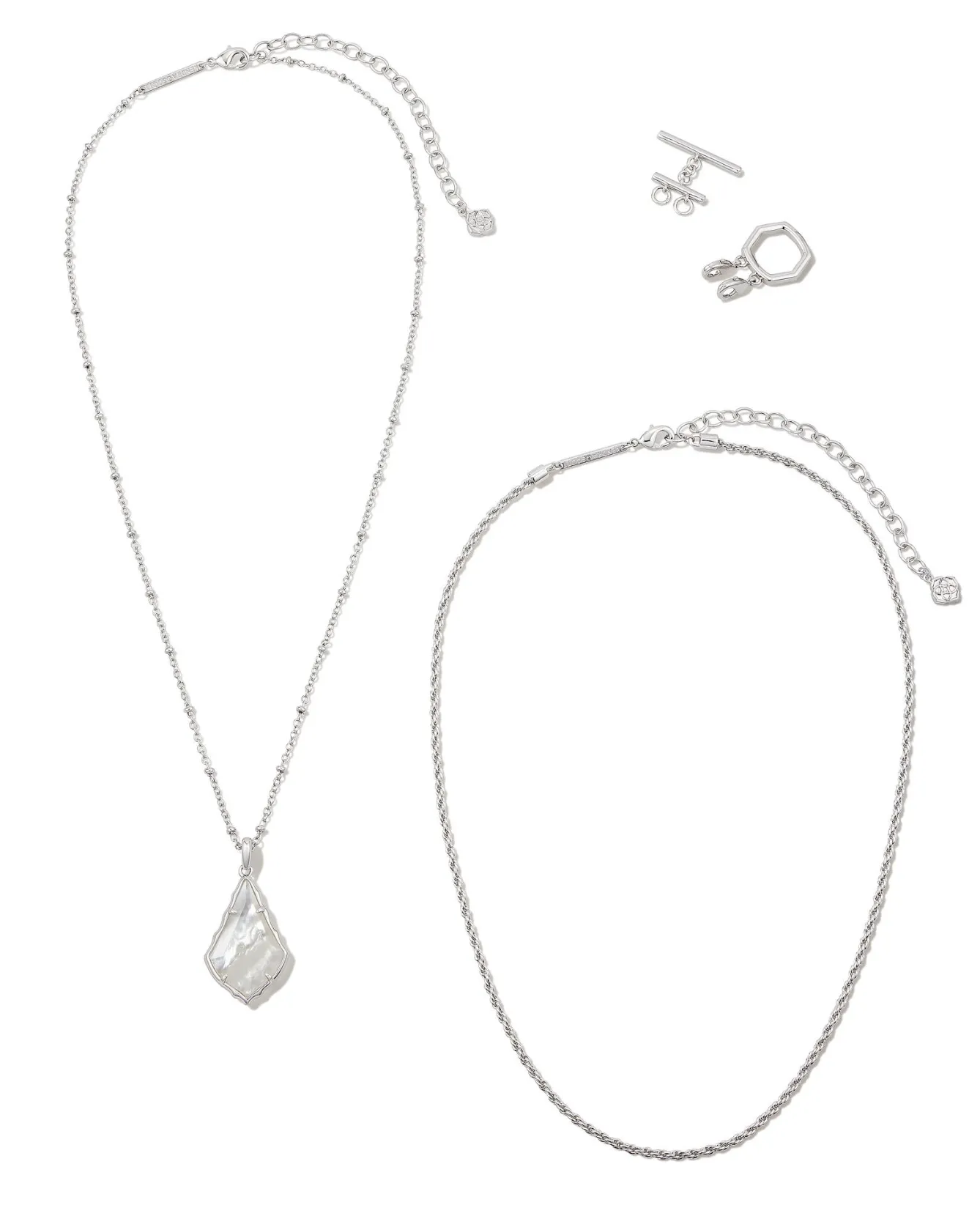 Faceted Alex Silver Convertible Necklace in Ivory Illusion | KENDRA SCOTT