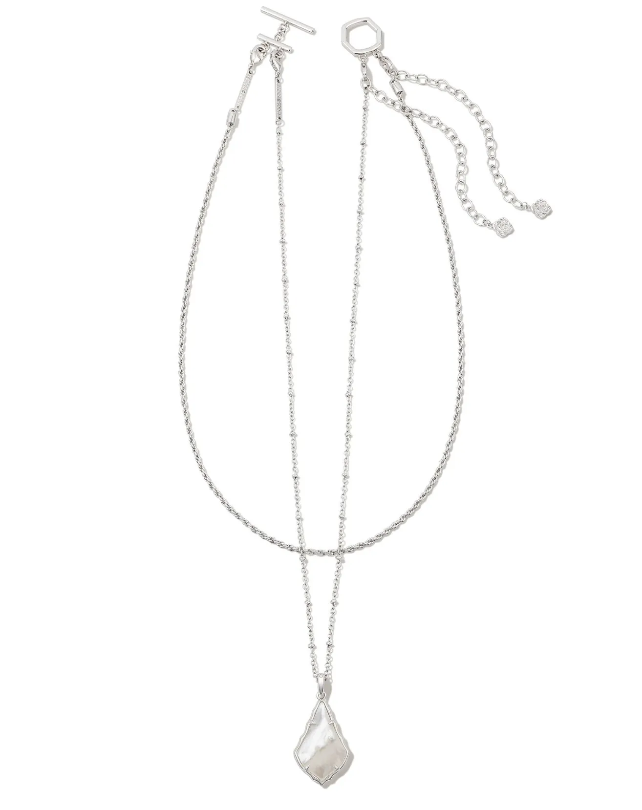 Faceted Alex Silver Convertible Necklace in Ivory Illusion | KENDRA SCOTT
