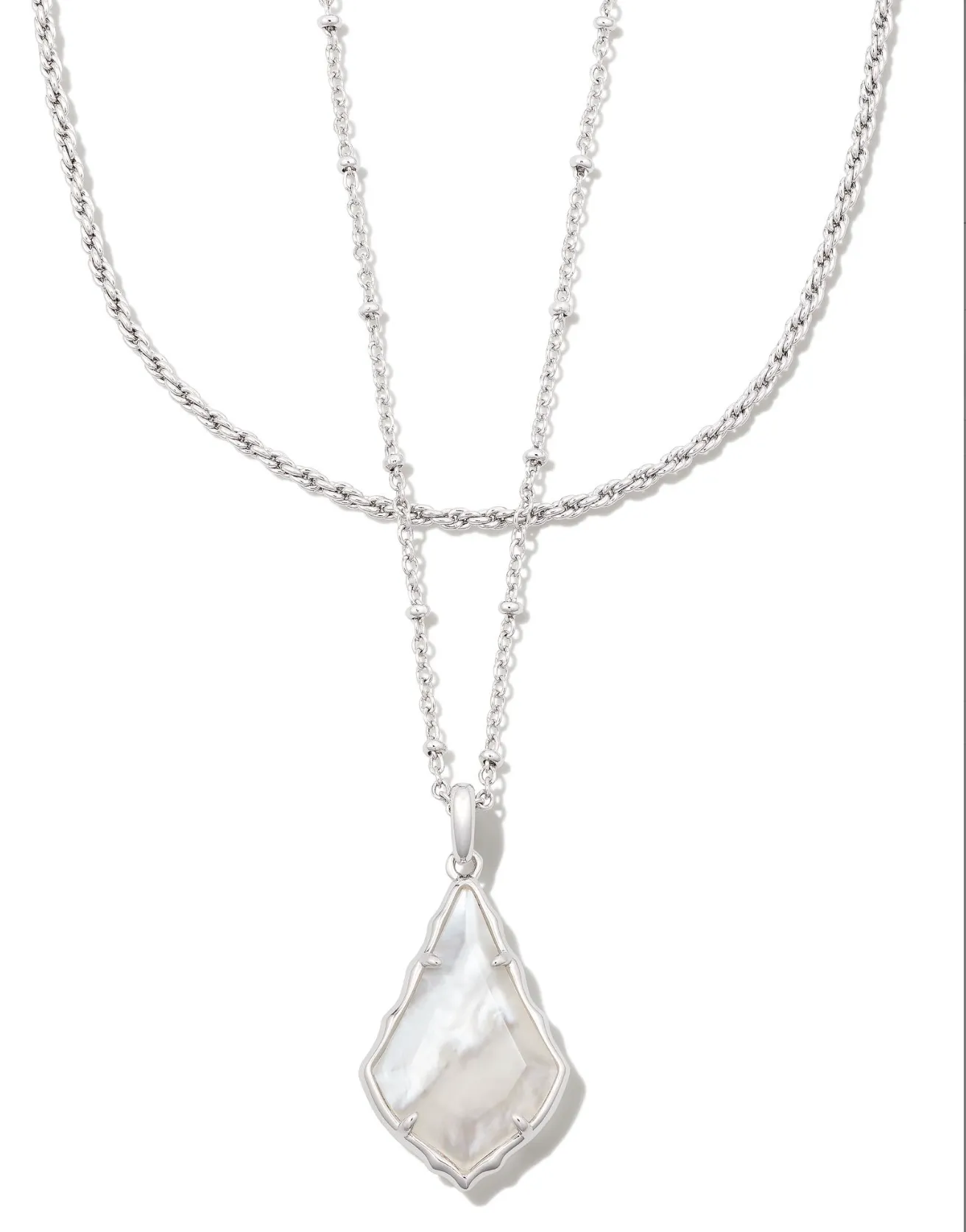 Faceted Alex Silver Convertible Necklace in Ivory Illusion | KENDRA SCOTT
