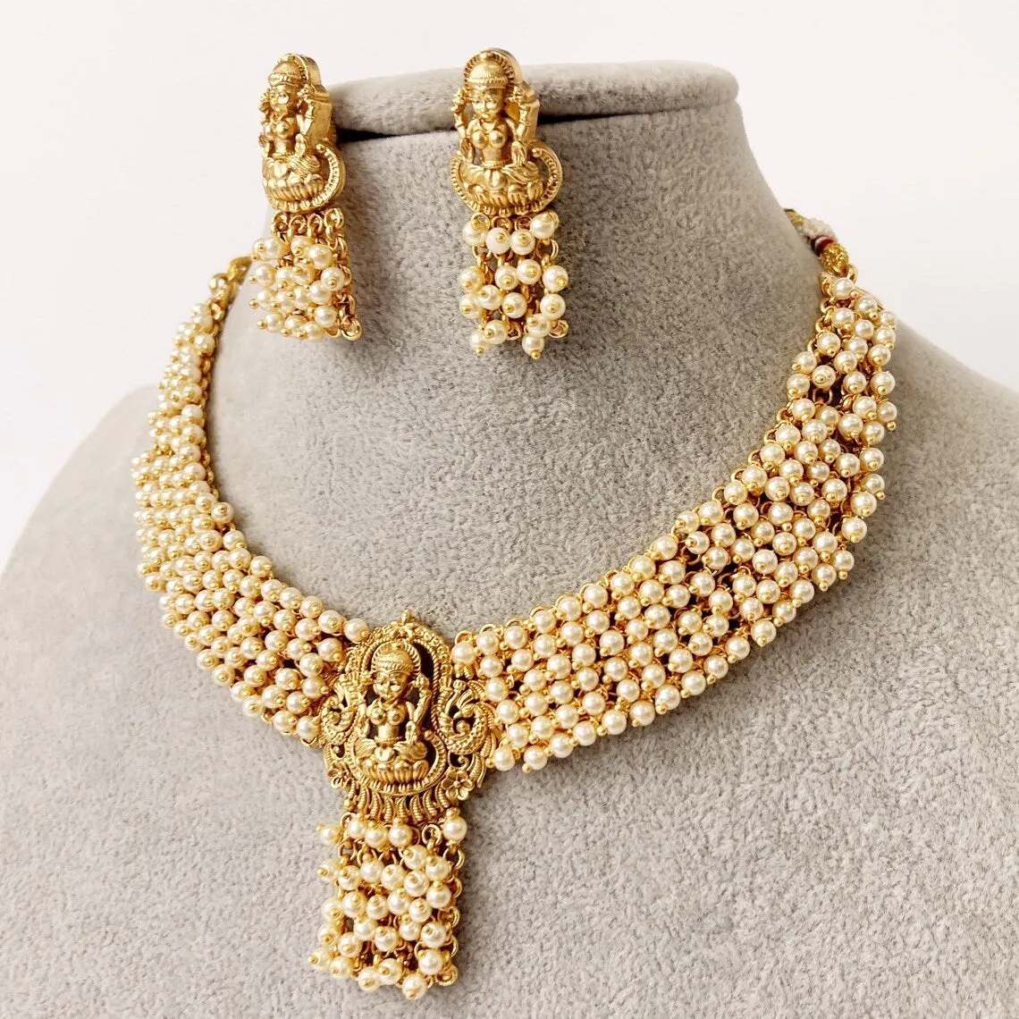 Gold Plated Pearl Necklace