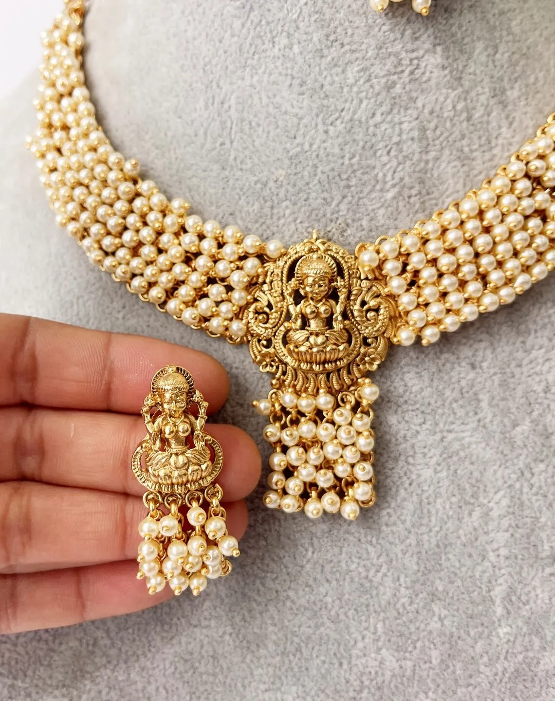 Gold Plated Pearl Necklace