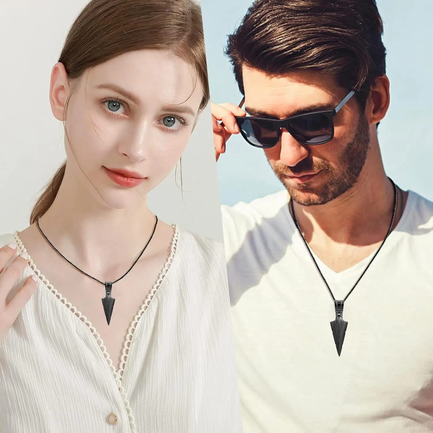 Hearbeingt Urn Necklace for Men Arrowhead Cremation Jewelry for Ashes Memorial Lockets Keepsakes Pendant for Women Men Memory Gift