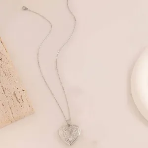 Silver Heart Locket Necklace