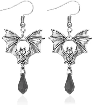 Vintage Witch Vampire Bat Spider Snake Sword Earrings - Goth Punk Halloween Costume Accessories